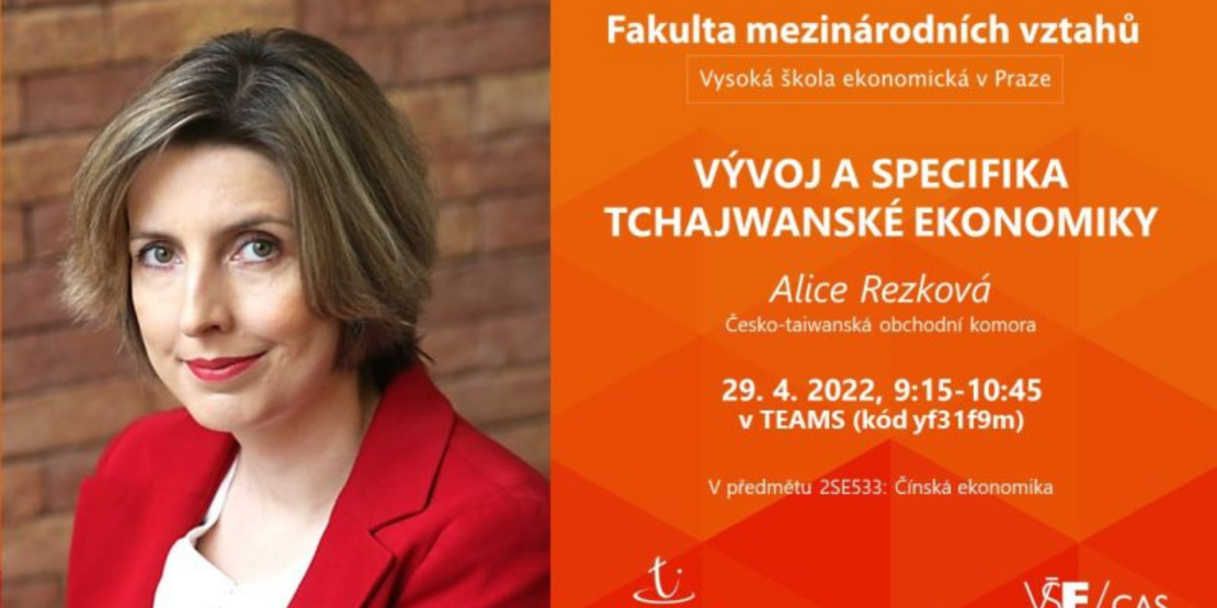 Alice Rezková Held a Lecture on the Development and Specifics of the Taiwanese Economy at Prague University of Economics and Business